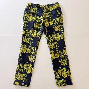 Topman Navy Yellow Blossom Jacquard Pants Size 30S